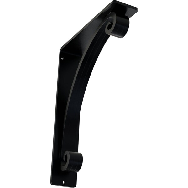 Ekena Millwork Legacy Wrought Iron Bracket, (Triple center brace), Powder Coated Black 2"W x 7 1/2"D x 10"H BKTM02X07X10TLE - main